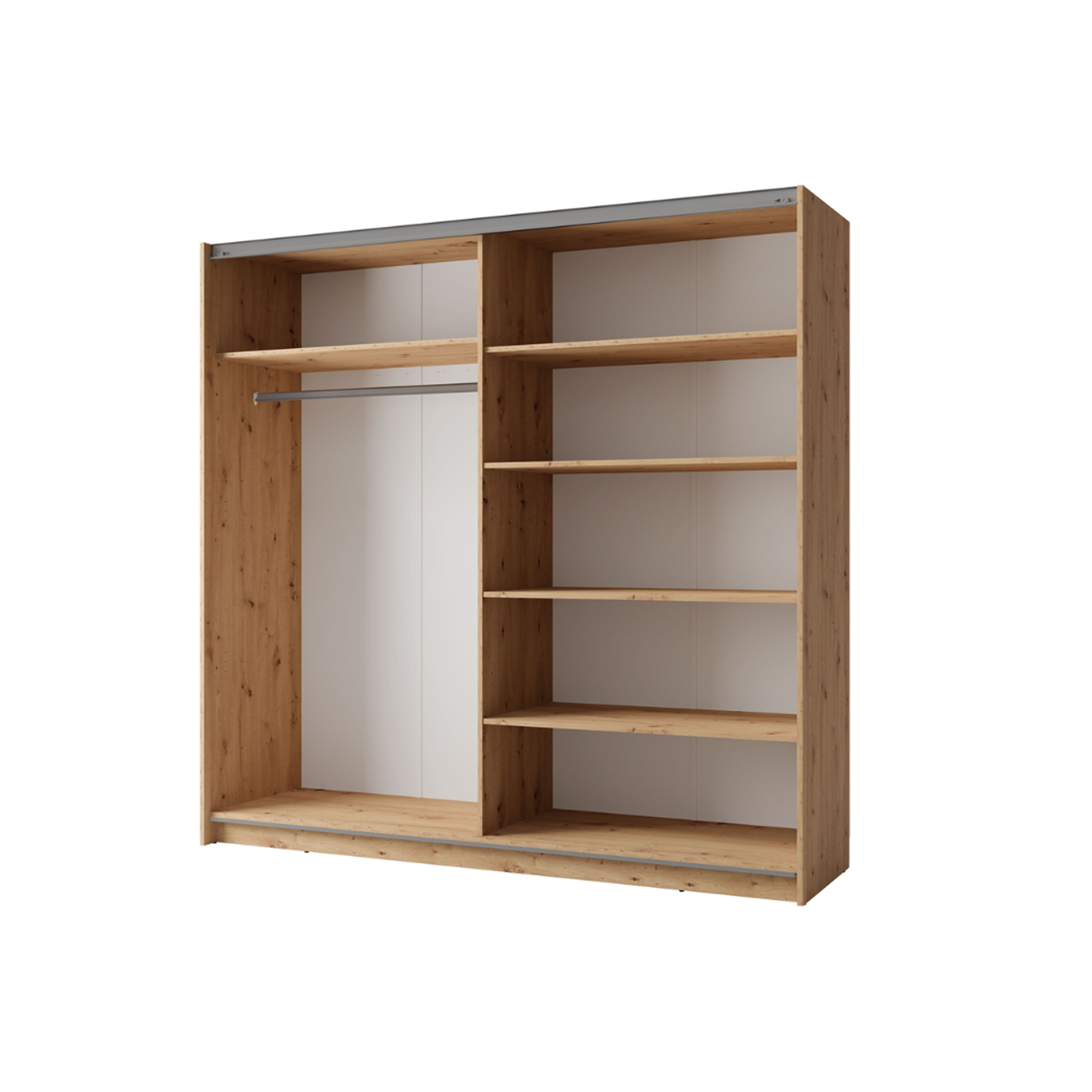 Arsala 2 Door Mirrored Sliding Wardrobe - Arisan Oak