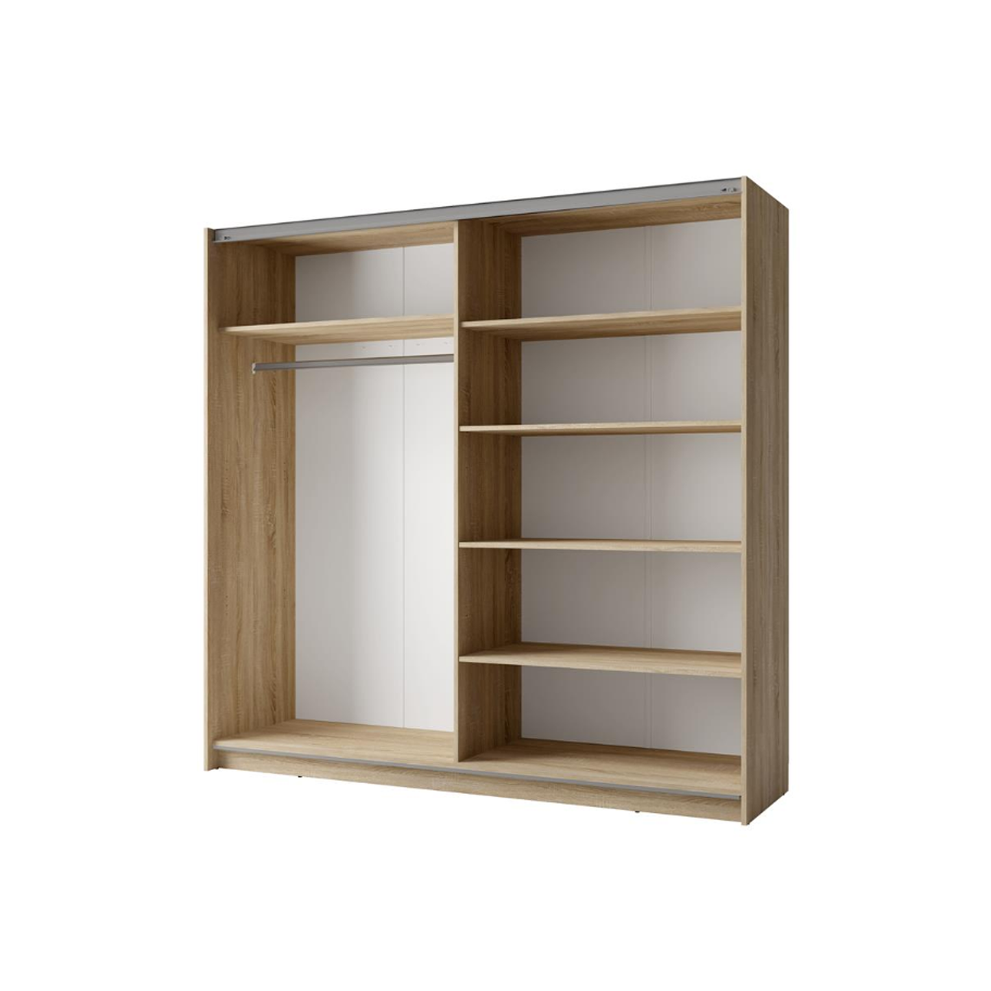 Arsala 2 Door Mirrored Sliding Wardrobe - Sonoma Oak