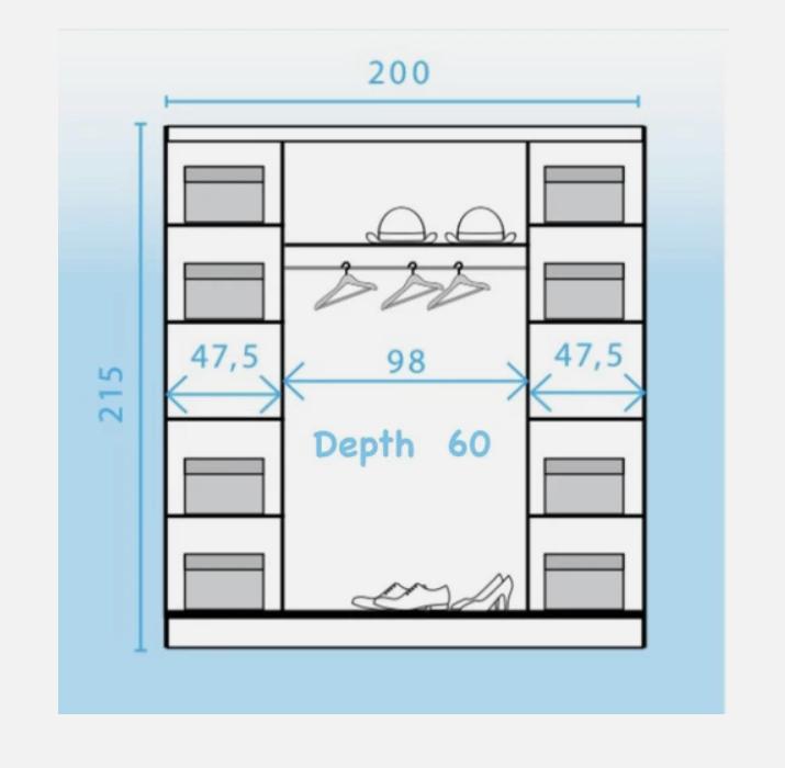 Denver 4 Door Wardrobe 200/215/60 - DEN1-20