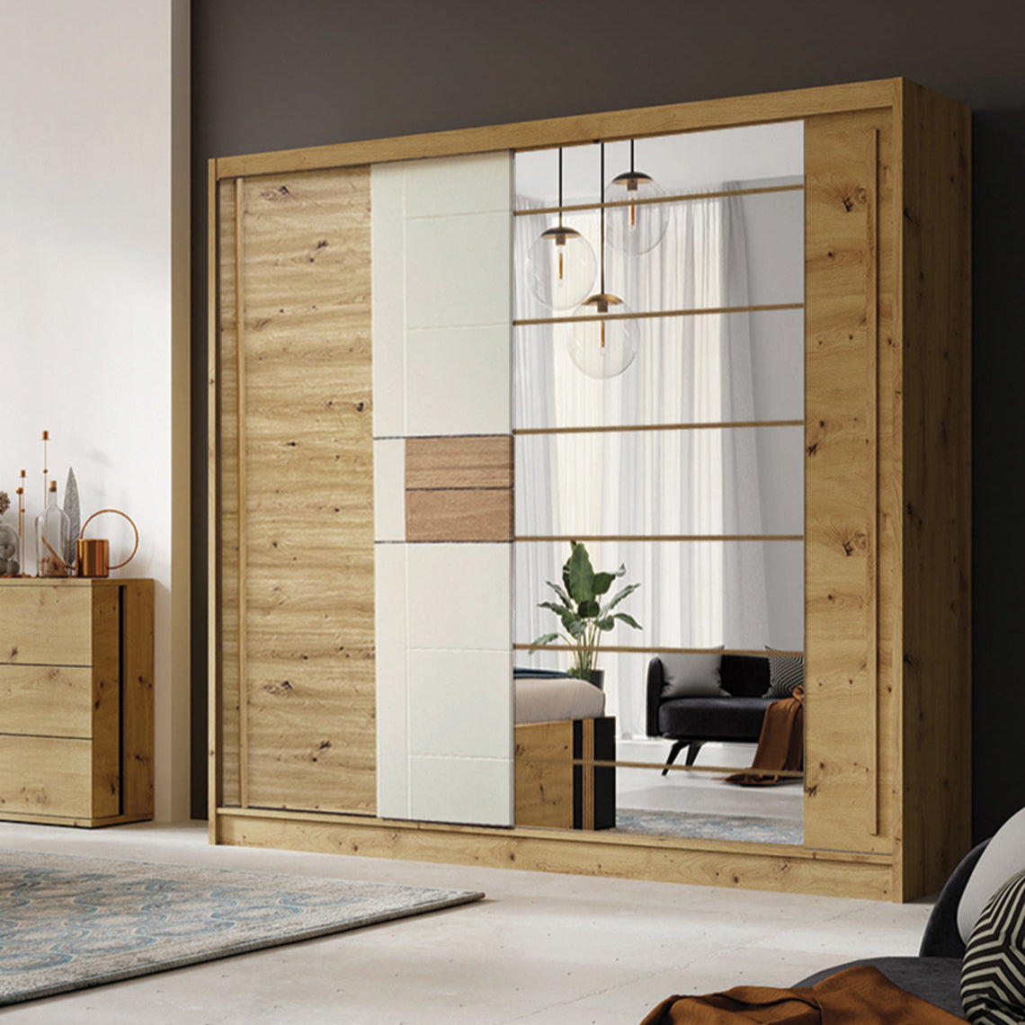 Avantgarde Sliding Door Wardrobe 200/215/59 - AV2-20