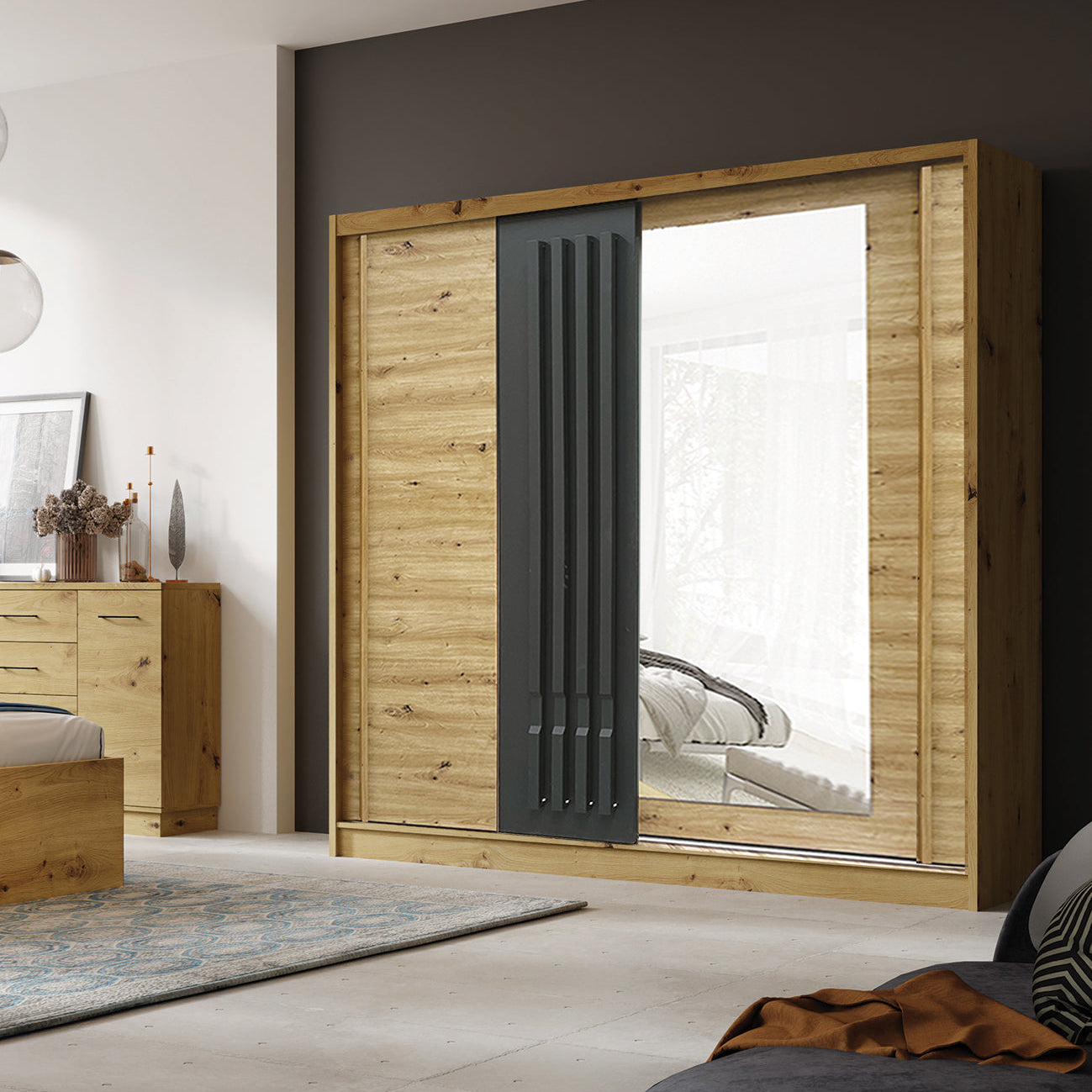 Avantgarde Sliding Door Wardrobe 200/215/59 - AV5-20