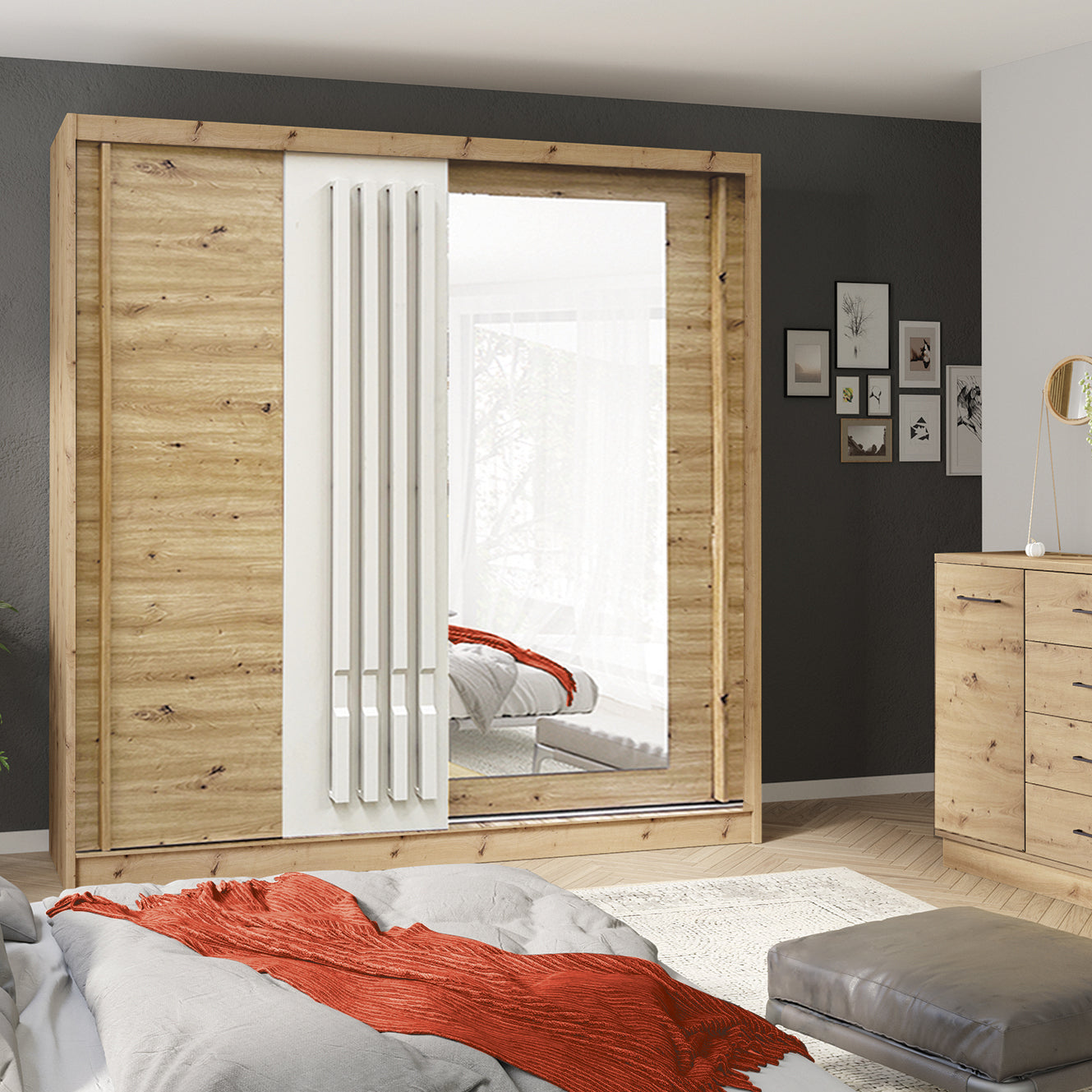 Avantgarde Sliding Door Wardrobe 200/215/59 - AV6-20