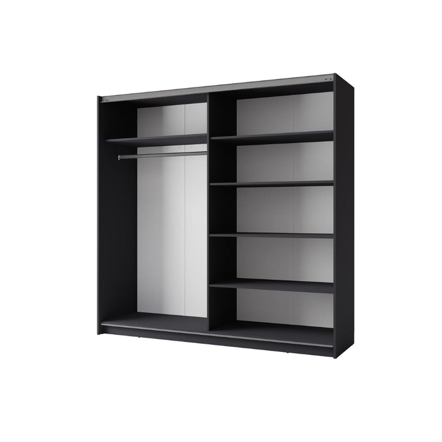 Arsala 2 Door Mirrored Sliding Wardrobe - Black