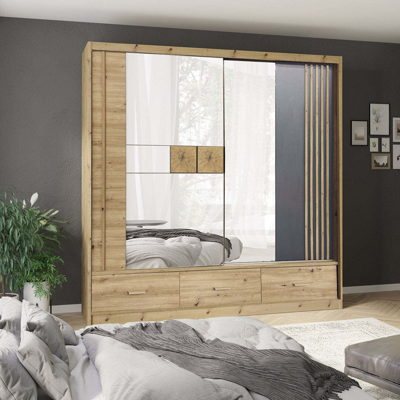 Canada Sliding Door Wardrobe 200/215/60 - CA2-200