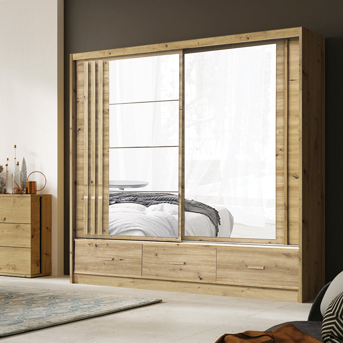 Canada Sliding Door Wardrobe 200/215/60 - CA3-200