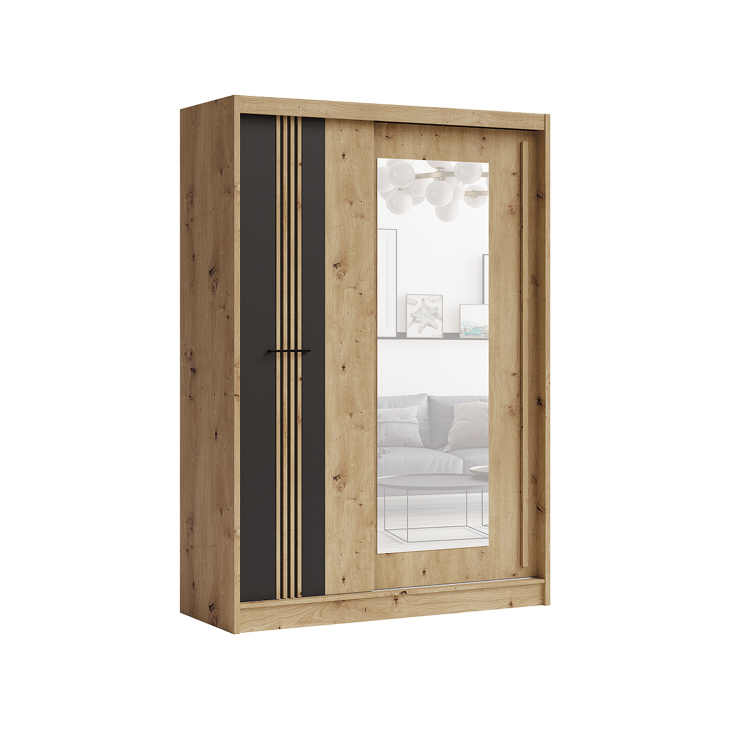 Molto 2 Door Mirrored Sliding Wardrobe