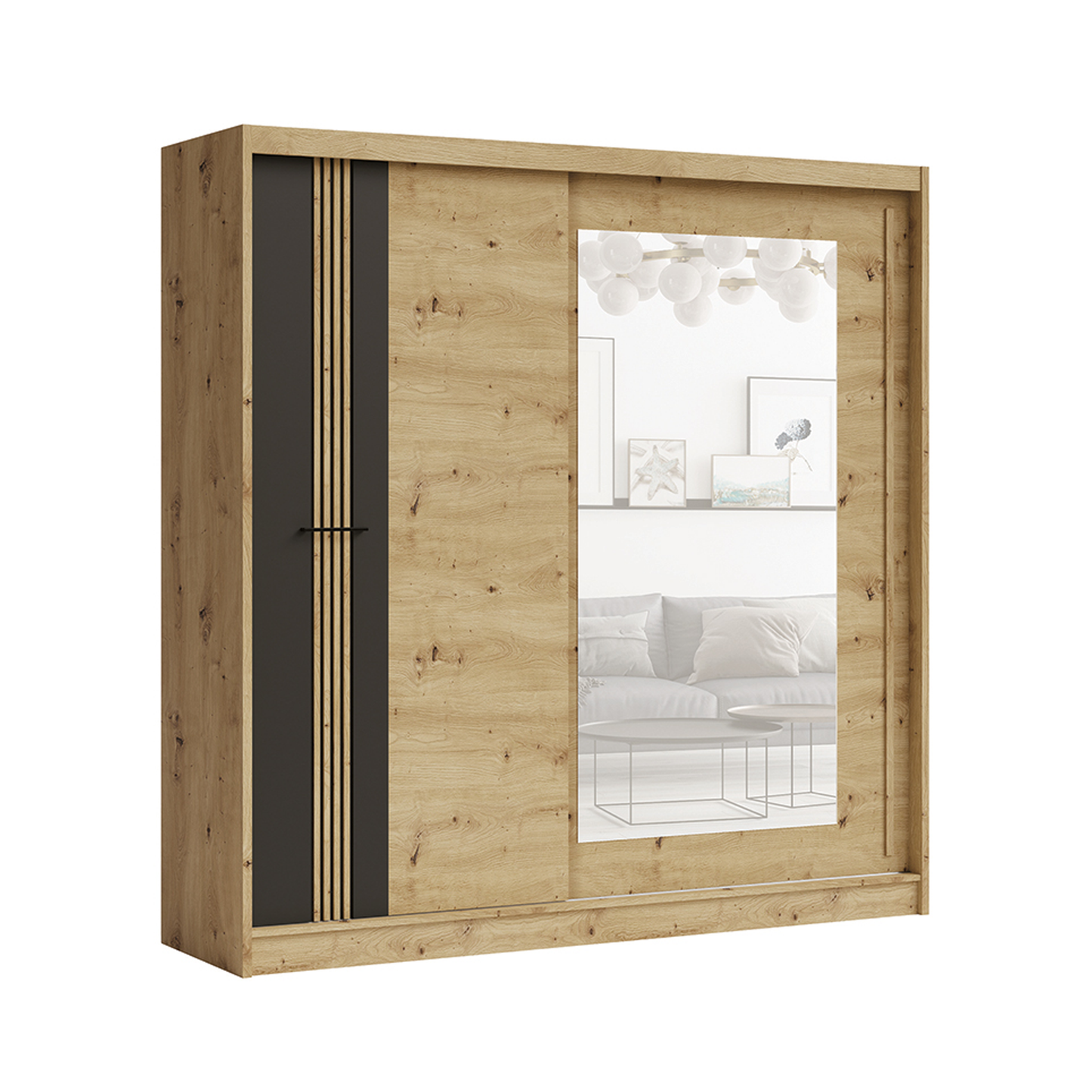 Molto 2 Door Mirrored Sliding Wardrobe
